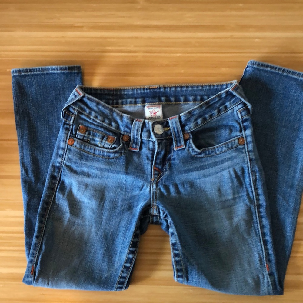 True Religion Dark Rinse Kate Capris